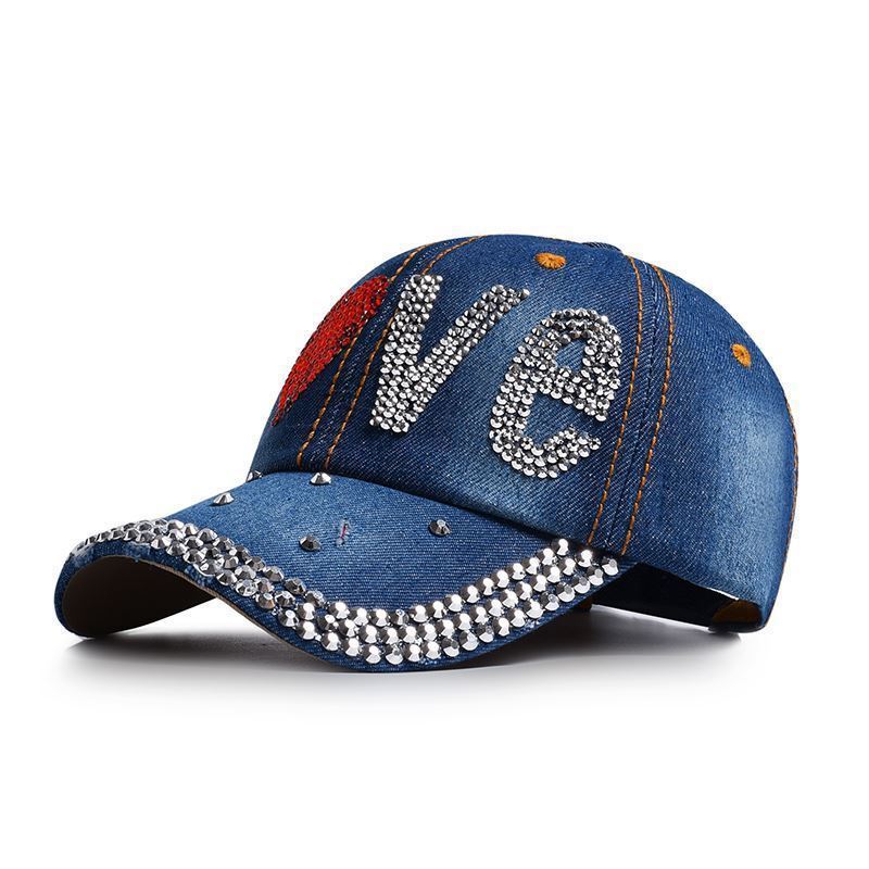 Wholesale Denim Rhinestone Baseball Caps